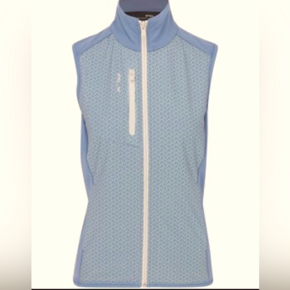 RLX Golf Techy Terry Outerwear Blue Multi Full Zip Vest